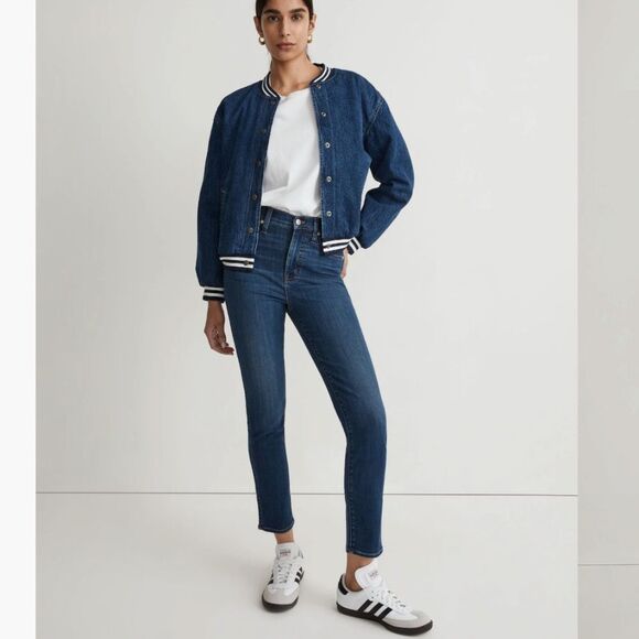 Madewell Stovepipe Jeans Size 26T Tall Medium Wash High Rise Stretch - Picture 1 of 16